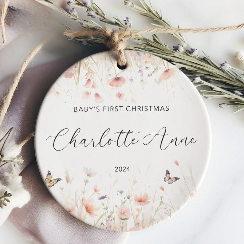 Baby's First Christmas Ornament - Girls Christmas Ornament 2024