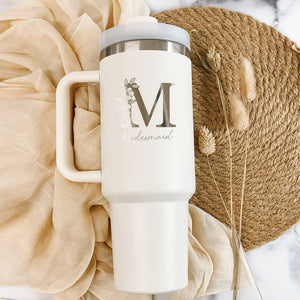 Personalized Tumbler with handle and straw, Bachelorette Party Cups, Bridesmaid Tumblers, Bridal Party Proposal Gift