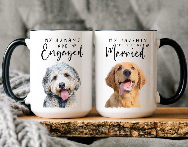 Custom Dog Engagement Gift, My Humans are Getting Married Mug, Custom Pet Engagement Gift, Dog Cat Engagement Gift, Custom Pet Wedding Gift