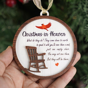 Christmas In Heaven Ornament, Memorial Rocking Chair, Xmas Tree Ornament, Empty Chair Sympathy, Remembrance Loved One in Heaven, Memorial