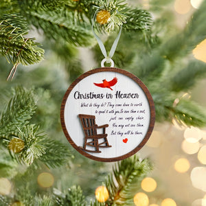 Christmas In Heaven Ornament, Memorial Rocking Chair, Xmas Tree Ornament, Empty Chair Sympathy, Remembrance Loved One in Heaven, Memorial