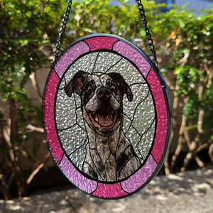 Custom Dog Portrait from Photo, Custom Dog Suncatcher Stained Glass,Stained Glass Dog Memorial Gift,Unique Personalized Gift for Pet Lovers