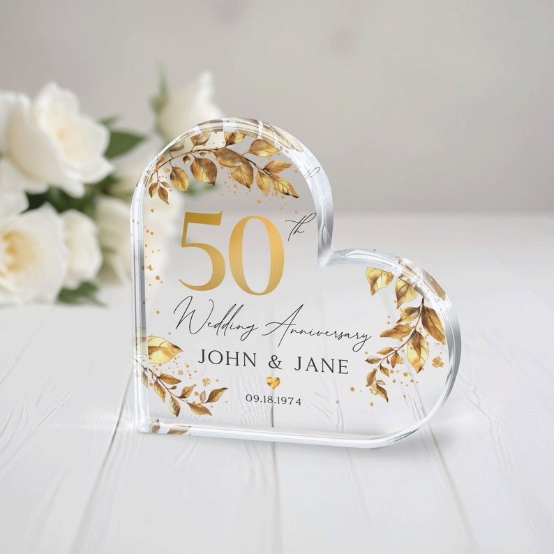 Personalized 50th Anniversary Gift, Gold Anniversary Gift, Wedding Anniversary Keepsake, 50th Anniversary Gift for Couple