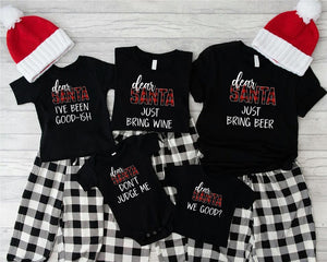 Christmas Party TShirts, Matching Family Christmas Gift Shirt, Buffalo Plaid Xmas Family Pajamas Gift, Dear Santa Christmas Gift Shirts