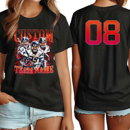 Custom Sports Hoodie, Basketball mom dad shirt, Football Birthday, Baseball Team Number Player Name Photo Shirt, Family Shirt, Personalized Shirt