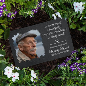 Photo Grave Marker Personalized, Outdoor Memorial Plaque, Remembrance Stone, Memorial Garden Stone, Sympathy Plaque, Gifts for Memorial