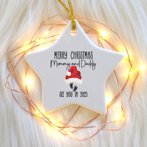 new baby christmas ornament for new parents, promoted to parents, christmas ornament pregnancy, new baby annoucement gift for mom dad to be