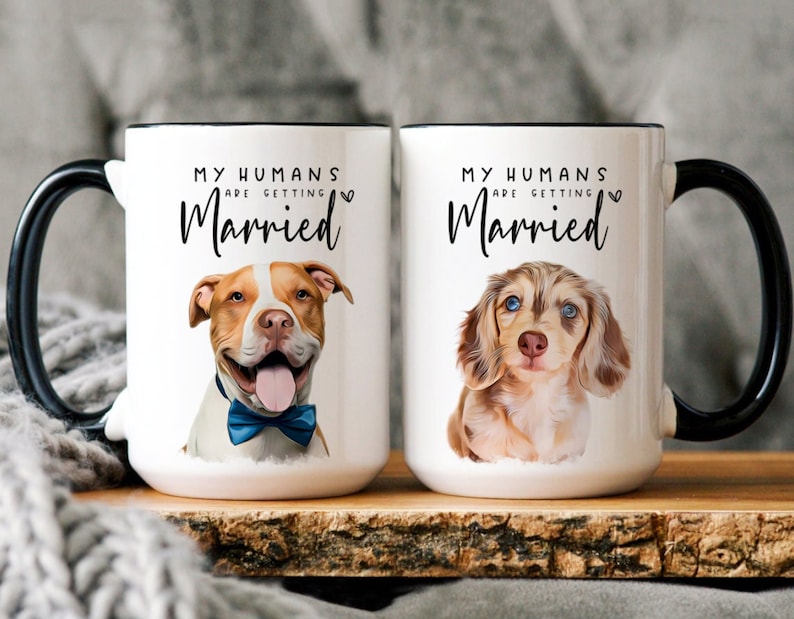 Custom Dog Engagement Gift, My Humans are Getting Married Mug, Custom Pet Engagement Gift, Dog Cat Engagement Gift, Custom Pet Wedding Gift
