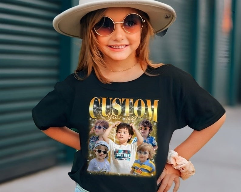 Custom Tshirt With Photo For Kid, Personalized Your Child Name Shirt, Birthday Gift for Kid Boy