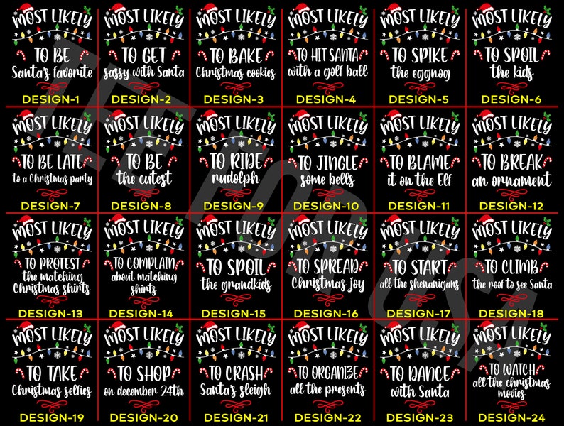 168 Quotes Most Likely to Christmas Shirts,Matching Family Christmas Shirts,Funny Christmas 2025 Party Tee,Matching Pajamas,Long Sleeve,Xmas
