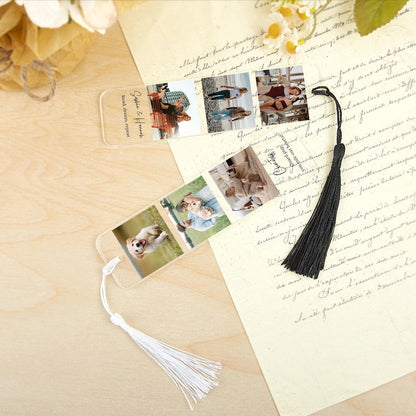 Personalised Acrylic Bookmark for Women Custom Photo Bookmark - Metal Bookmarks with 15 Colors Tassel - Gift for Book Lovers
