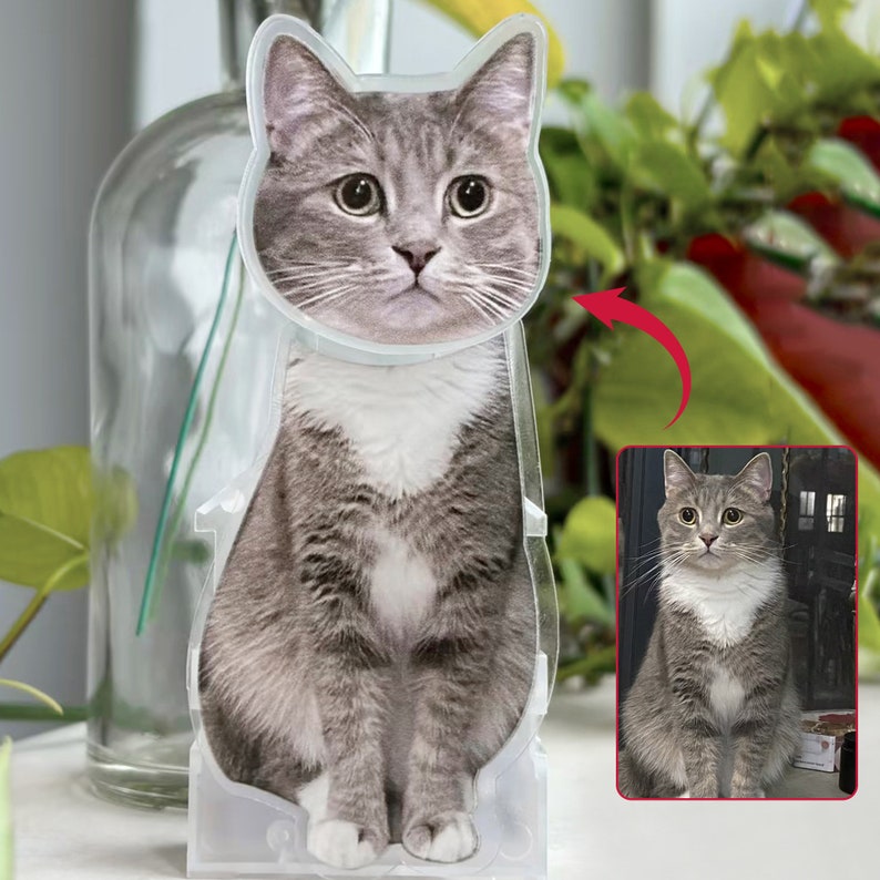 Custom Acrylic Pet Photo Bobblehead, Personalized Cat\Dog Picture shake head Ornament, Unique Auto Decoration, Novel Gifts for Dad Boyfriend