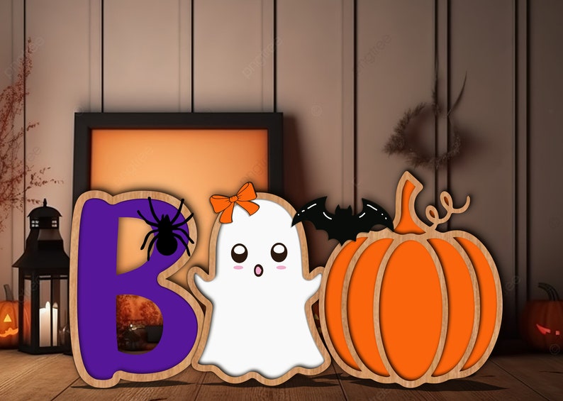 Halloween Boo Wood Sign, Halloween Home Decor, Pumpkin Ghost, Halloween Wood Sign, Halloween Pumpkin Wood Sign