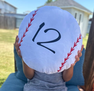 Personalized Baseball Pillow: Custom Name & Number, Sports Decor