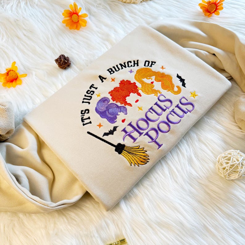 Embroidered Hocus Pocus Witch Sweatshirt, Halloween Witch Embroidered Sweatshirt, Oversized Crew Neck Sweatshirt or Hoodie il_794xN.6154899675_tkh5.jpg