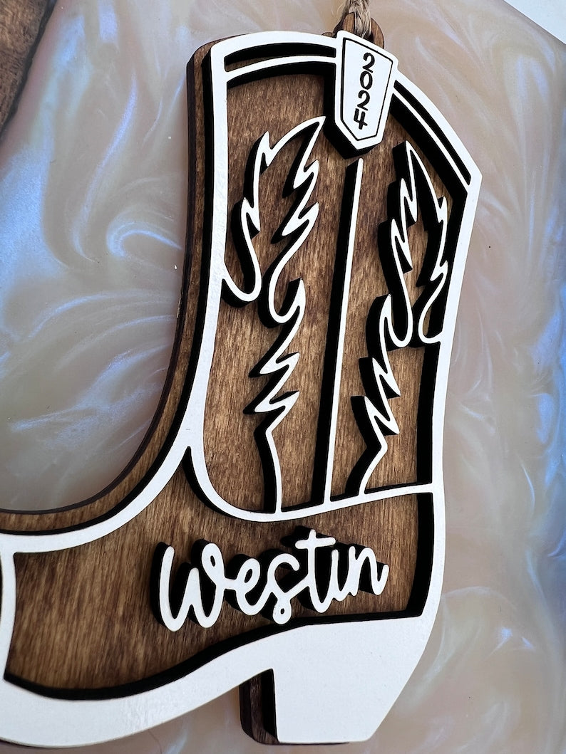 Personalized Cowboy or Cowgirl Boot Ornament | Personalized Cowgirl Ornament | Cowboy Boot Ornament | Cowgirl |