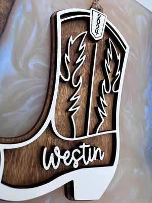 Personalized Cowboy or Cowgirl Boot Ornament | Personalized Cowgirl Ornament | Cowboy Boot Ornament | Cowgirl |