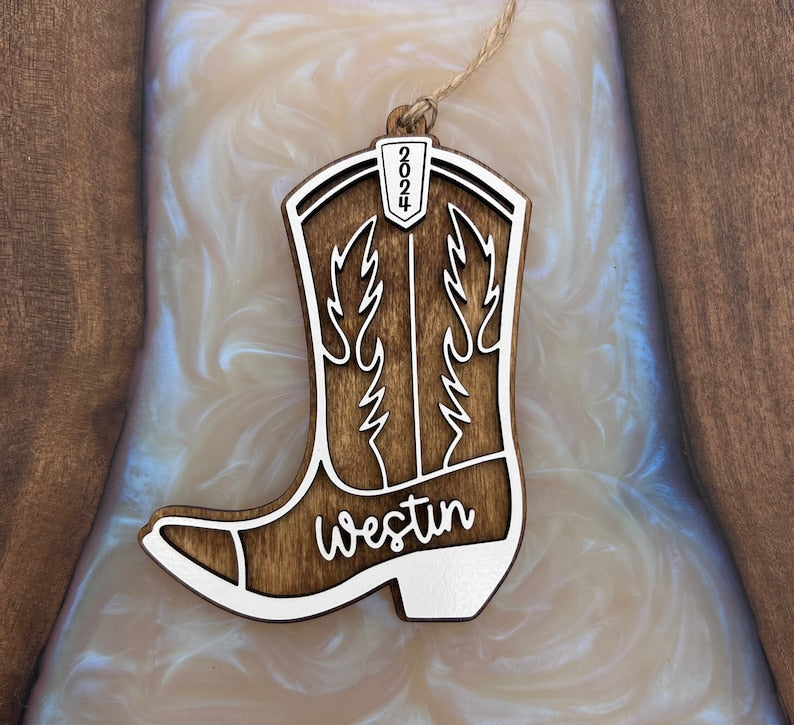 Personalized Cowboy or Cowgirl Boot Ornament | Personalized Cowgirl Ornament | Cowboy Boot Ornament | Cowgirl |