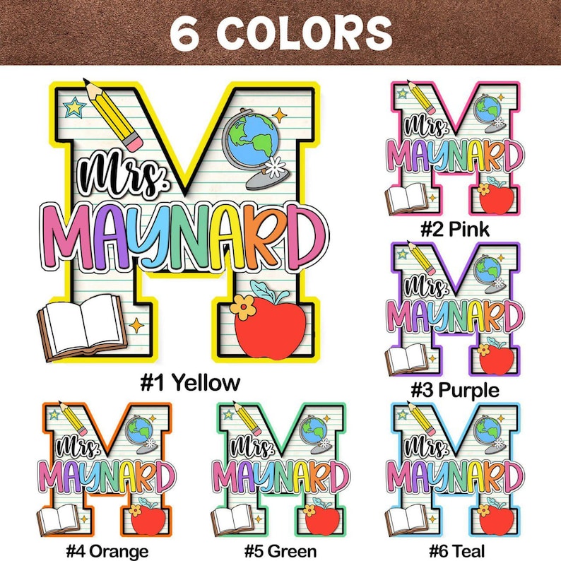 Personalized Teacher Door Sign, Teacher Name Sign For Classroom 3D Wooden Sign, Classroom Door Sign, School Gift, Teacher Letter & Name Sign