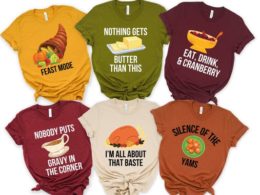 Thanksgiving Family Dinner Shirt, Thanksgiving Puns Shirt, Thanksgiving Foods Group Shirts, Thanksgiving Matching Shirt, Family Cousins Tee
