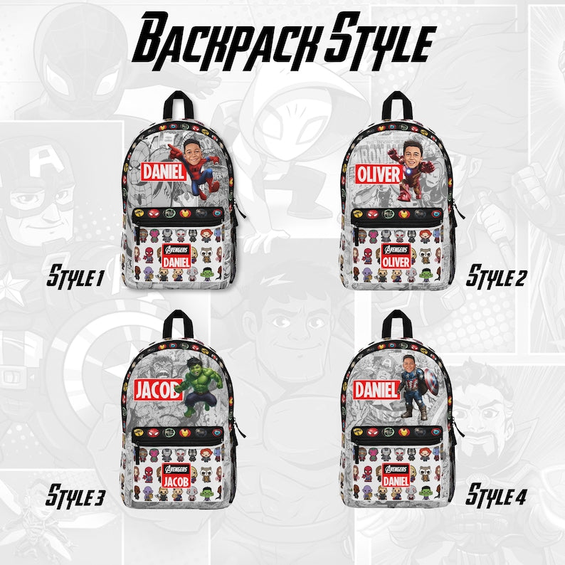 NEW Personalized Kids Superhero Backpack, Kindergarten backpack, Kids School Bag, Customizable Backpack, Back to school, First Day of School