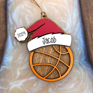 Personalized Sports Ornament| Baseball | Volleyball | Basketball | Coach Gift | Pickleball | Dodgeball | Golf | Soccer | Softball