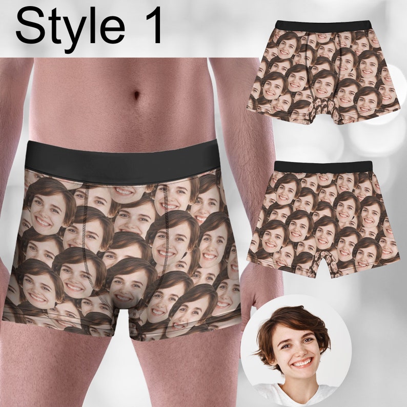 Personalised Face Boxers for Husband,Personalized Face Underwear,Custom Boxers with Face,Funny Photo Underwear for Men,Custom Face Boxers