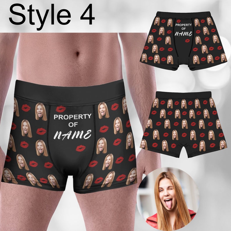 Personalised Face Boxers for Husband,Personalized Face Underwear,Custom Boxers with Face,Funny Photo Underwear for Men,Custom Face Boxers