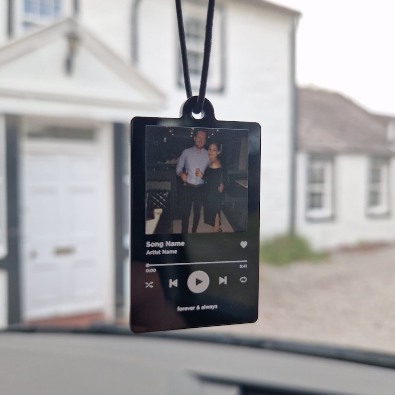 Personalised Music Photo Ornament Hanging Car Polaroid Image Driving Test Pass Gift Idea First Car Charm Mirror Hanging Gift