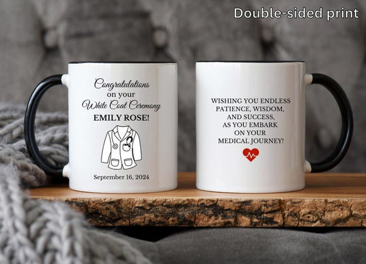 White Coat Ceremony Gift Personalized White Coat Mug Medical Student Pharmacist Custom Name Medical School Acceptance Gift Future Doctor Mug