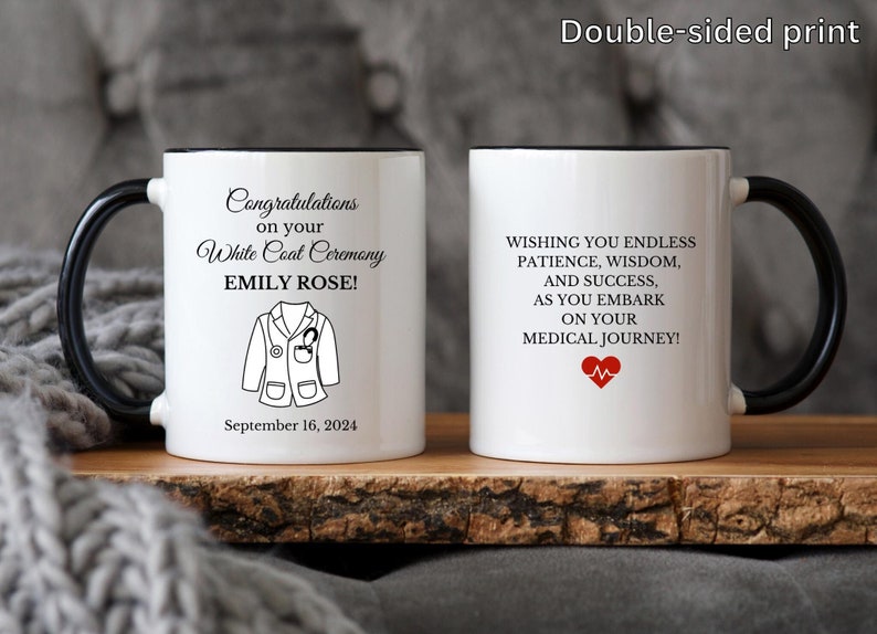 White Coat Ceremony Gift Personalized White Coat Mug Medical Student Pharmacist Custom Name Medical School Acceptance Gift Future Doctor Mug