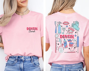 Custom Dental Assistant Shirt ,Personalized Dental Assistant Gift, Dental Life Shirt, Dentist Tooth Shirt Tee, Dentist Assistant T-Shirt