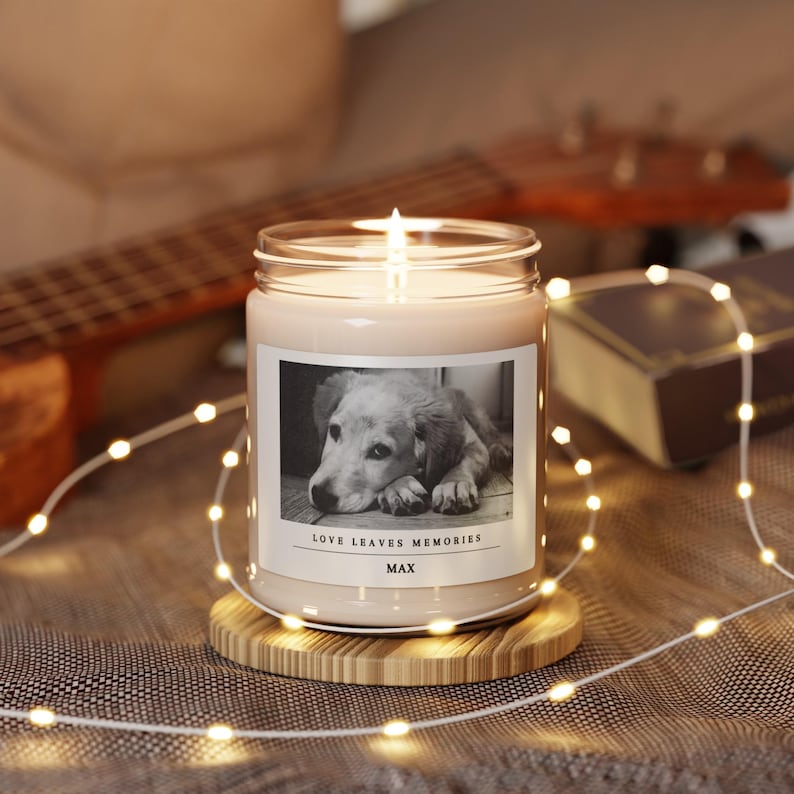 Custom Pet Memorial Candle, Pet Remembrance Gift, Your Pet's Photo, Dog Sympathy Gift, Pet Memorial Candle, Dog Remembrance, Pet Sympathy