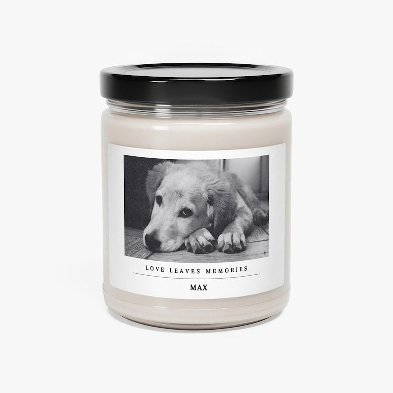 Custom Pet Memorial Candle, Pet Remembrance Gift, Your Pet's Photo, Dog Sympathy Gift, Pet Memorial Candle, Dog Remembrance, Pet Sympathy