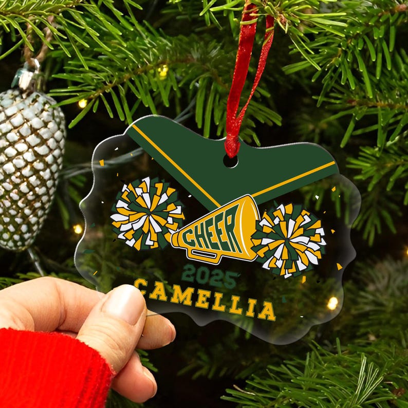 Personalized Cheerleader Ornament, Christmas Tree Ornaments, Cheerleader Gifts, Cheer Team Ornament, Christmas Gifts For Women