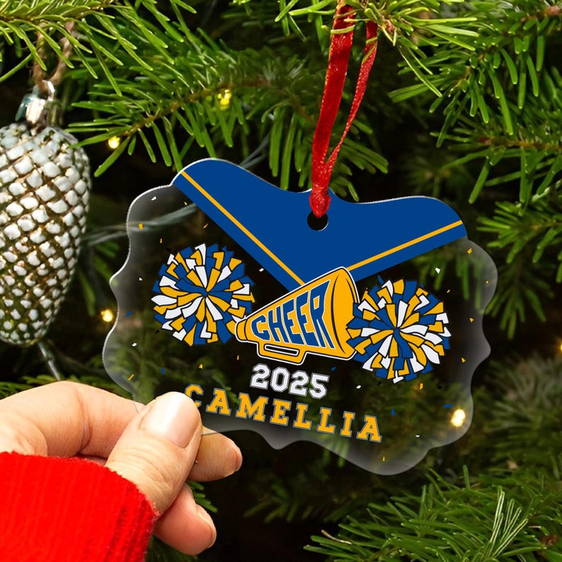 Personalized Cheerleader Ornament, Christmas Tree Ornaments, Cheerleader Gifts, Cheer Team Ornament, Christmas Gifts For Women