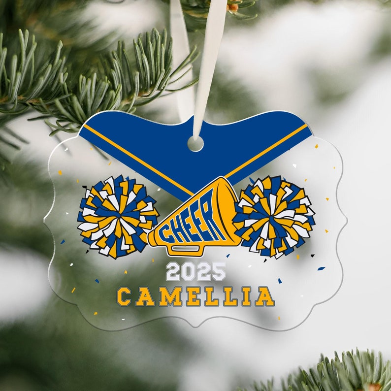 Personalized Cheerleader Ornament, Christmas Tree Ornaments, Cheerleader Gifts, Cheer Team Ornament, Christmas Gifts For Women