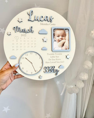 Baby Photo Keepsake Gift, Baby Birth Announcement, Newborn Gift, Personalised Newborn Frame, Birth Announcement Plaque, Babyshower Gifts
