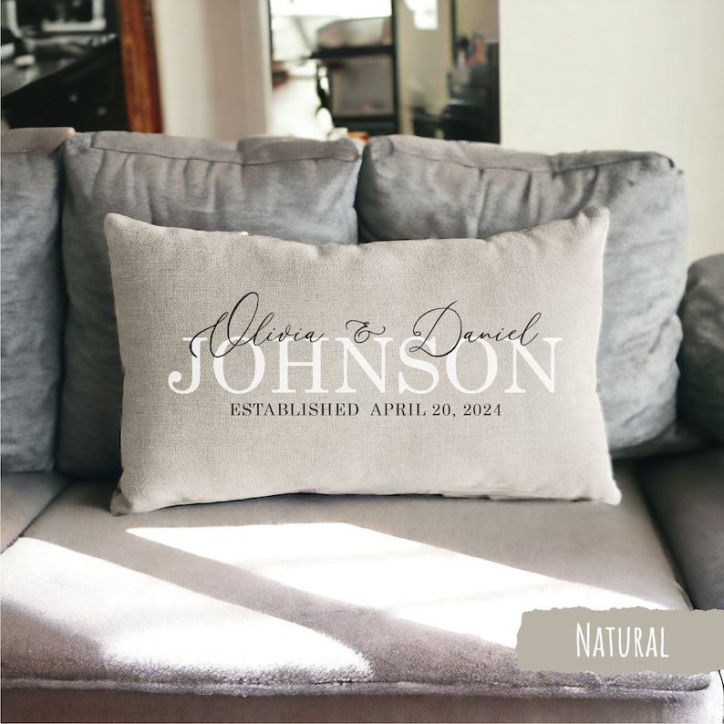 Engagement Gift for Couple, Custom Wedding Gift, Custom Couple Pillow,Personalized Pillow,Anniversary Gift, Bridal Shower Gift,Newlywed Gift