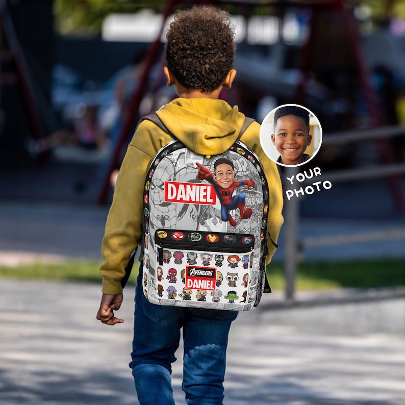 NEW Personalized Kids Superhero Backpack, Kindergarten backpack, Kids School Bag, Customizable Backpack, Back to school, First Day of School