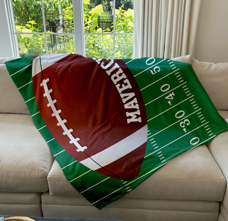 Personalized Football Blanket, Custom Name Blanket, Football Blanket, Sports Blanket, Team Gift, Gift for him, Team Gift