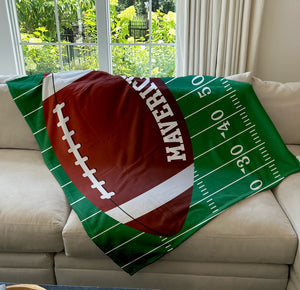 Personalized Football Blanket, Custom Name Blanket, Football Blanket, Sports Blanket, Team Gift, Gift for him, Team Gift