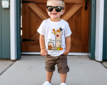Kids Fall Shirt with Name, Personalized Fall Shirt For Girls , Cute Fall Shirt, Kids Name Shirt, Childen Fall Name Tshirt, Toddler Shirt Boy