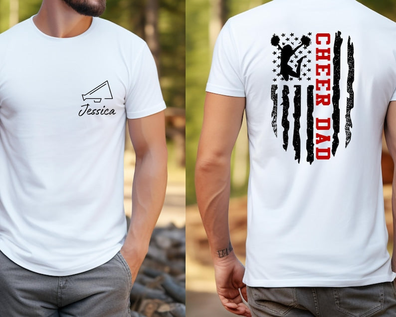 Cheer Dad Shirt ,Custom Cheer Dad T-Shirt ,Cheer Spirit Wear Shirt, Cheer Dad Gift, Cheer Gift for Dad, Cheer Shirt for Dad, Sports Dad Tee