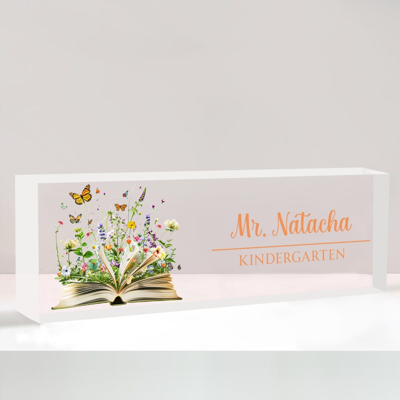 Personalized Teacher Name Sign, Back To School Gift For Teacher Custom Teacher Sign, Teacher Desk Name Plate Teacher Gift Personalized