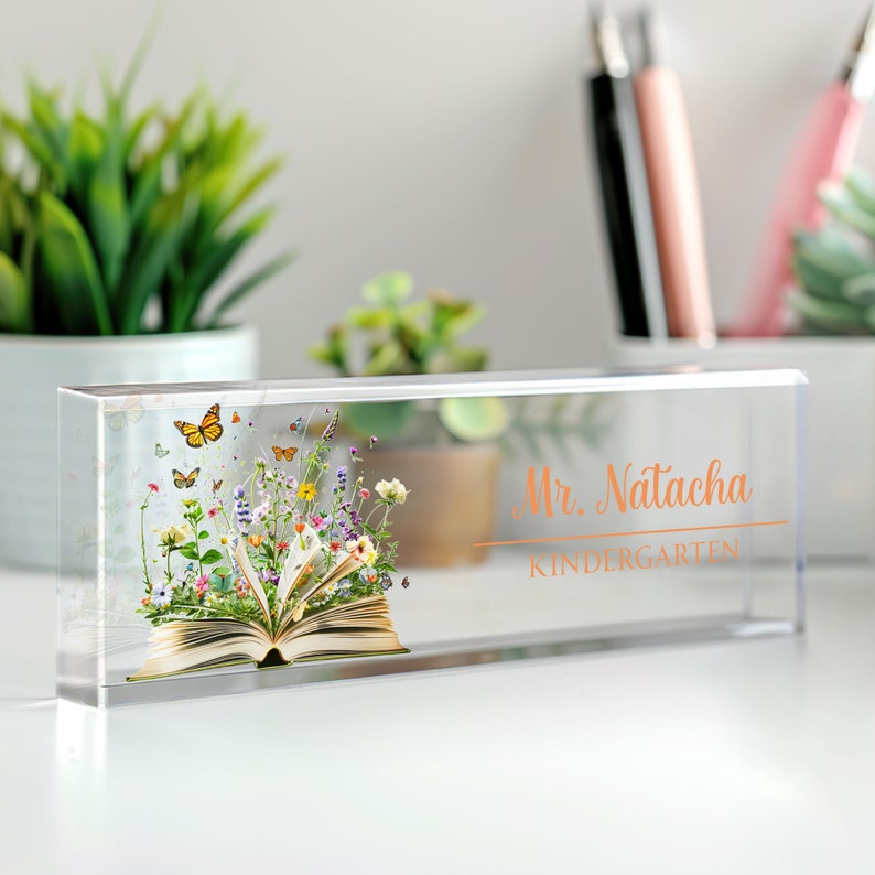 Personalized Teacher Name Sign, Back To School Gift For Teacher Custom Teacher Sign, Teacher Desk Name Plate Teacher Gift Personalized