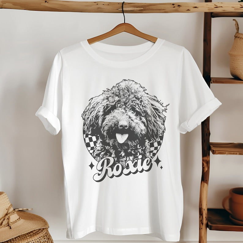 Custom Vintage Pet Unisex Shirt, Pet Photo + Name Custom Personalized Dog, Shirts for Humans, Custom Shirt, 90's Dog Owner Shirt