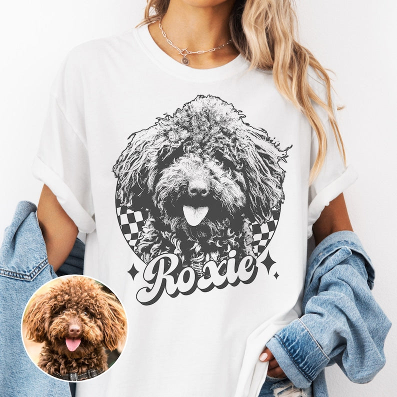 Custom Vintage Pet Unisex Shirt, Pet Photo + Name Custom Personalized Dog, Shirts for Humans, Custom Shirt, 90's Dog Owner Shirt