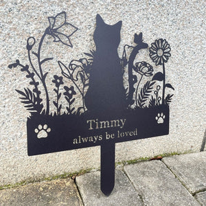 Custom Metal Cat Memorial Stake,Personalized Cat Memorial Plaque with Stake,Cat Garden Decor,Cat Grave Marker,Pet Loss Gifts
