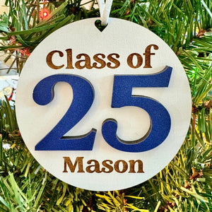 Class of 2025 Christmas Ornament, High School Graduation Ornament Personalized, Senior 2025 Gift, Handmade Gift, Wooden Ornaments